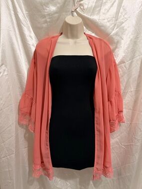 Women’s Coral Lace-Trim Swim Coverup